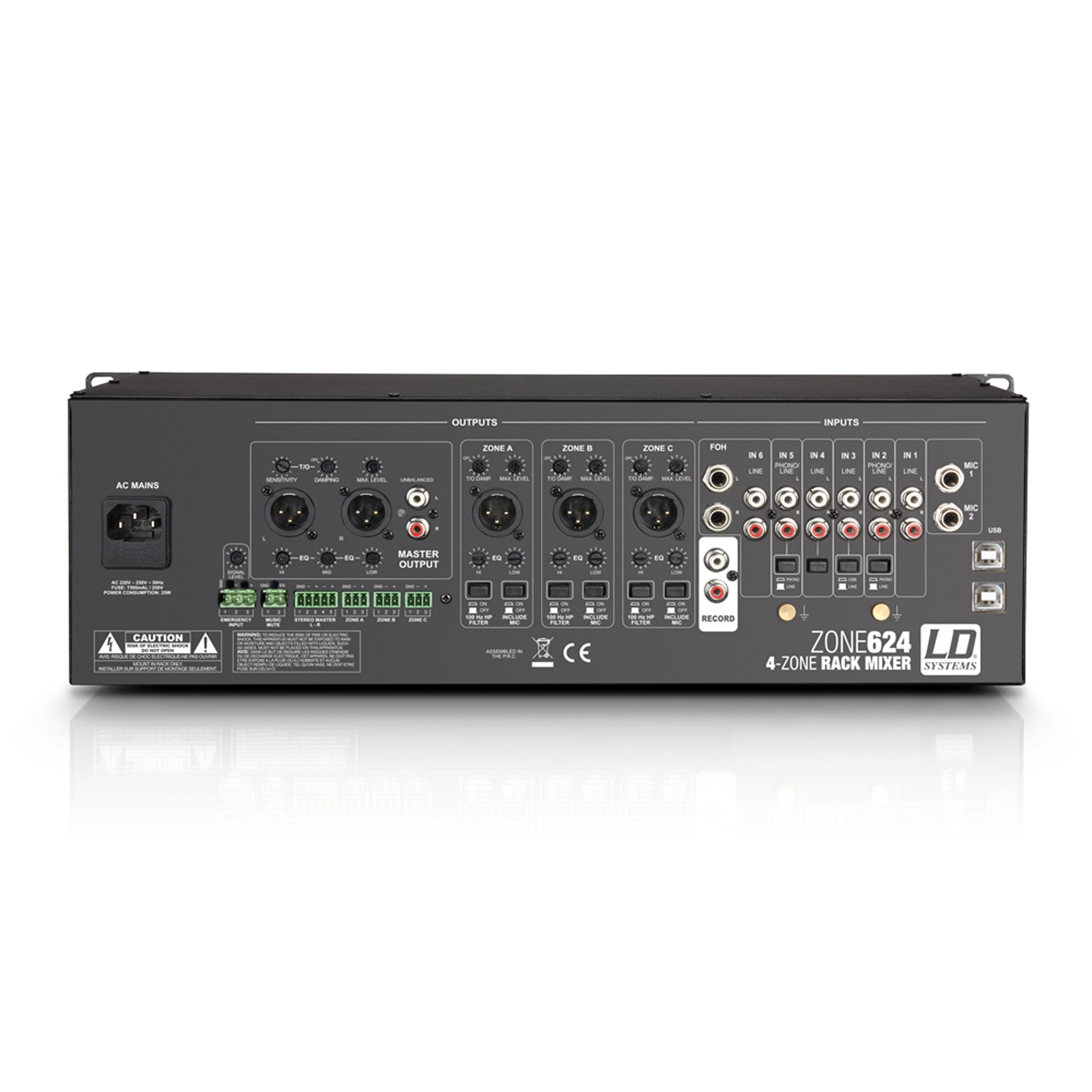 ld-systems-zone-624-4-zonen-mixer-19-zoll-3he-schwarz image 3