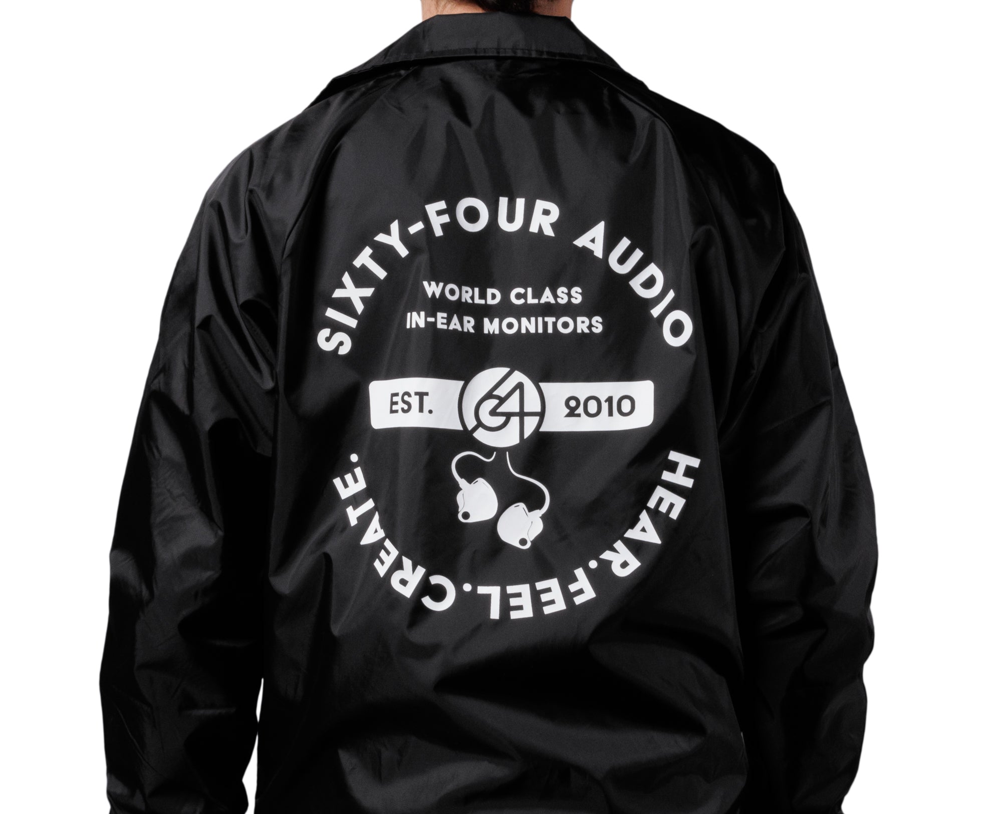 64-audio-black-windbreaker-jacke-schwarz-nylon-gr-e-l image 3