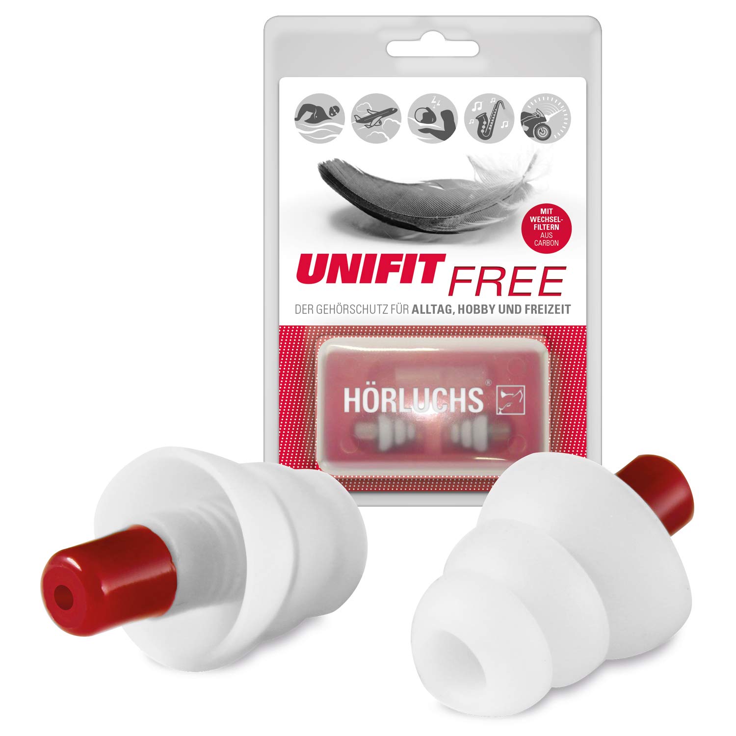 h-rluchs-unifit-free-geh-rschutz-wei-rot-universal image 1