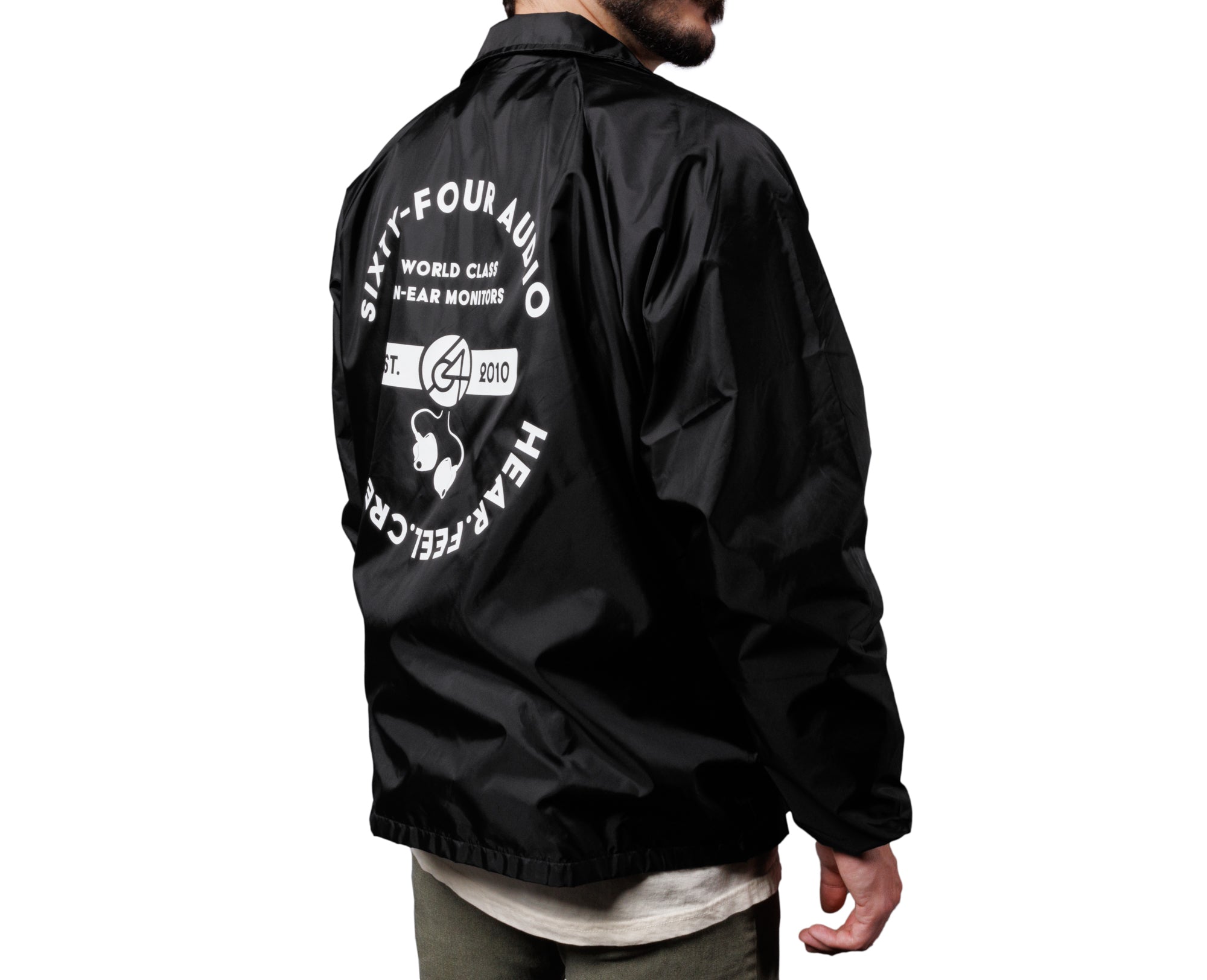 64-audio-black-windbreaker-jacke-schwarz-nylon-gr-e-l image 2